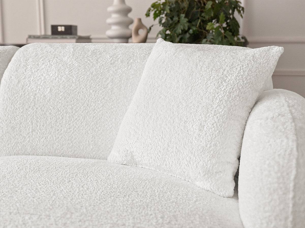 Anda - Modular Fixed Corner Sofa with 1 Chaise Longue, 1 Armless End Unit and 1 Pouffe - Right-Hand Corner