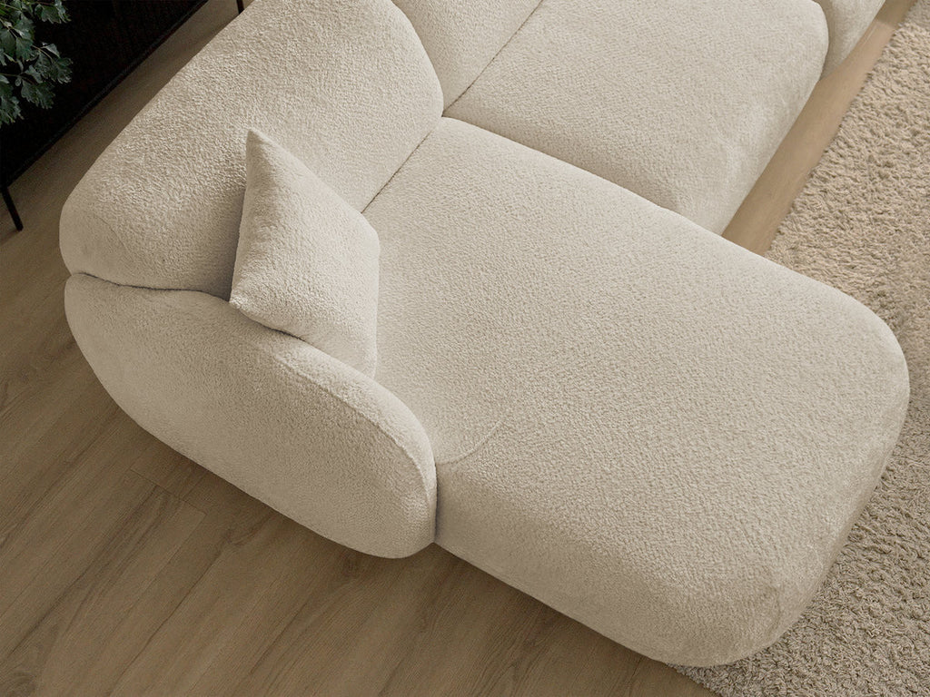 Anda - Modular Fixed Corner Sofa with 1 Chaise Longue, 1 Armless End Unit and 1 Pouffe - Left-Hand Corner