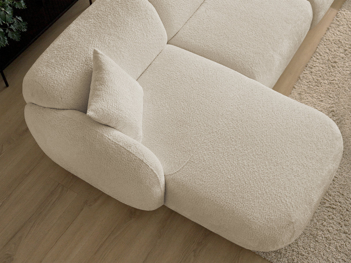 Anda - Modular Fixed Corner Sofa with 1 Chaise Longue, 1 Armless End Unit and 1 Pouffe - Left-Hand Corner