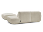 Anda - Modular Fixed Corner Sofa with 1 Chaise Longue, 1 Armless End Unit and 1 Pouffe - Left-Hand Corner