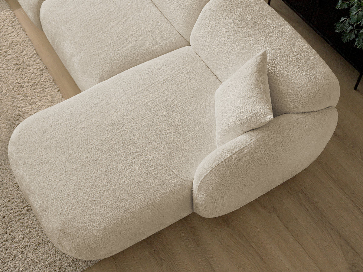 Anda - Modular Fixed Corner Sofa with 1 Chaise Longue, 1 Armless End Unit and 1 Pouffe - Right-Hand Corner