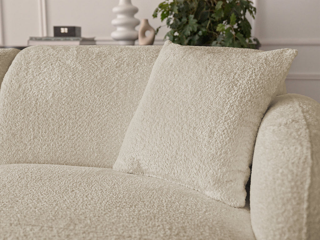 Anda - Modular Fixed Corner Sofa with 1 Chaise Longue, 1 Armless End Unit and 1 Pouffe - Right-Hand Corner