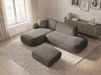 Anda - Modular Fixed Corner Sofa with 1 Chaise Longue, 1 Armless End Unit and 1 Pouffe - Left-Hand Corner