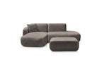 Anda - Modular Fixed Corner Sofa with 1 Chaise Longue, 1 Armless End Unit and 1 Pouffe - Left-Hand Corner