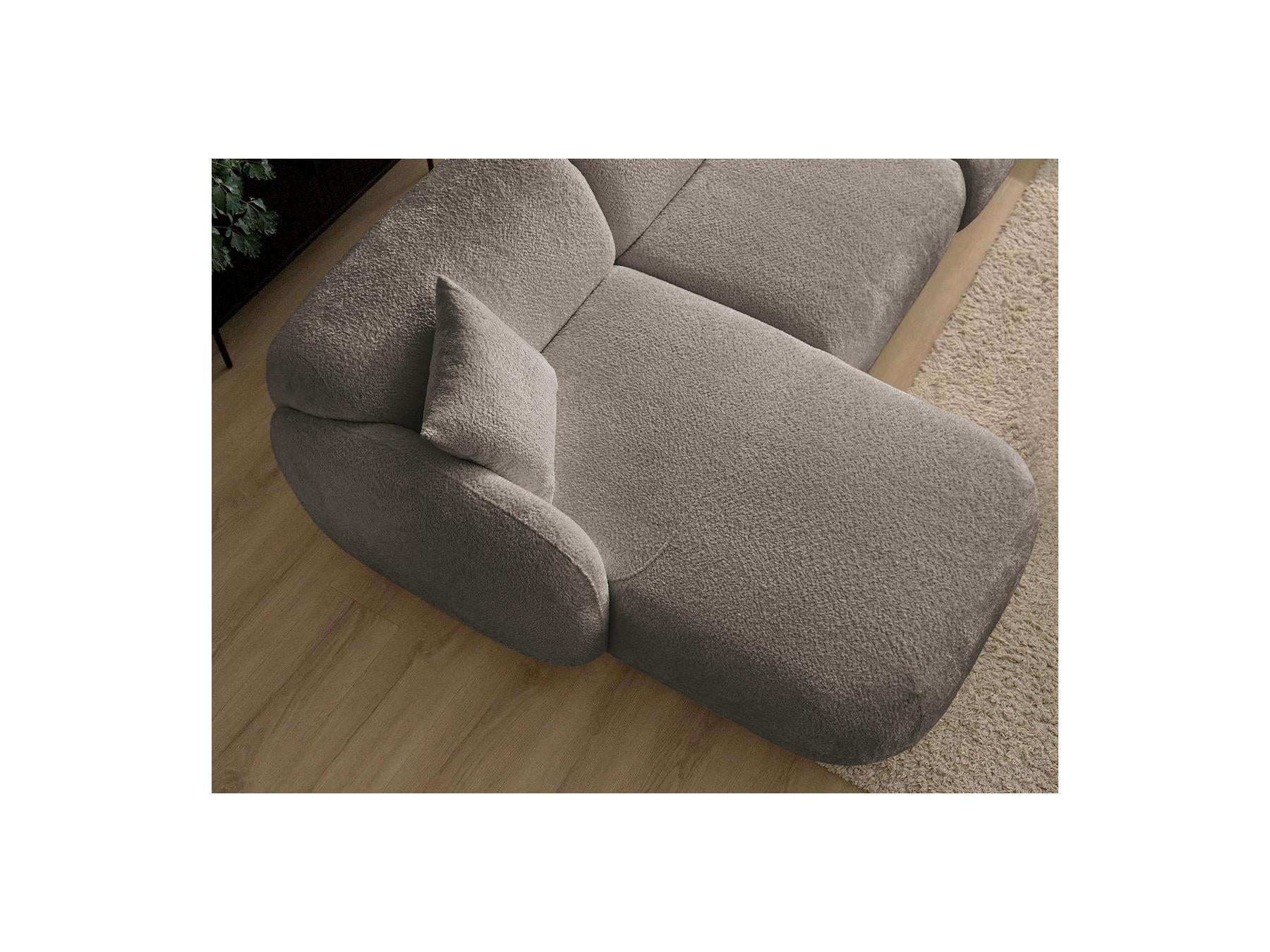 Anda - Modular Fixed Corner Sofa with 1 Chaise Longue, 1 Armless End Unit and 1 Pouffe - Left-Hand Corner