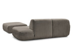Anda - Modular Fixed Corner Sofa with 1 Chaise Longue, 1 Armless End Unit and 1 Pouffe - Left-Hand Corner