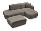 Anda - Modular Fixed Corner Sofa with 1 Chaise Longue, 1 Armless End Unit and 1 Pouffe - Right-Hand Corner