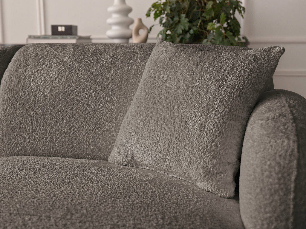 Anda - Modular Fixed Corner Sofa with 1 Chaise Longue, 1 Armless End Unit and 1 Pouffe - Right-Hand Corner