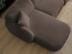 Anda - Modular Fixed Corner Sofa with 1 Chaise Longue, 1 Armless End Unit and 1 Pouffe - Left-Hand Corner