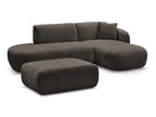 Anda - Modular Fixed Corner Sofa with 1 Chaise Longue, 1 Armless End Unit and 1 Pouffe - Right-Hand Corner