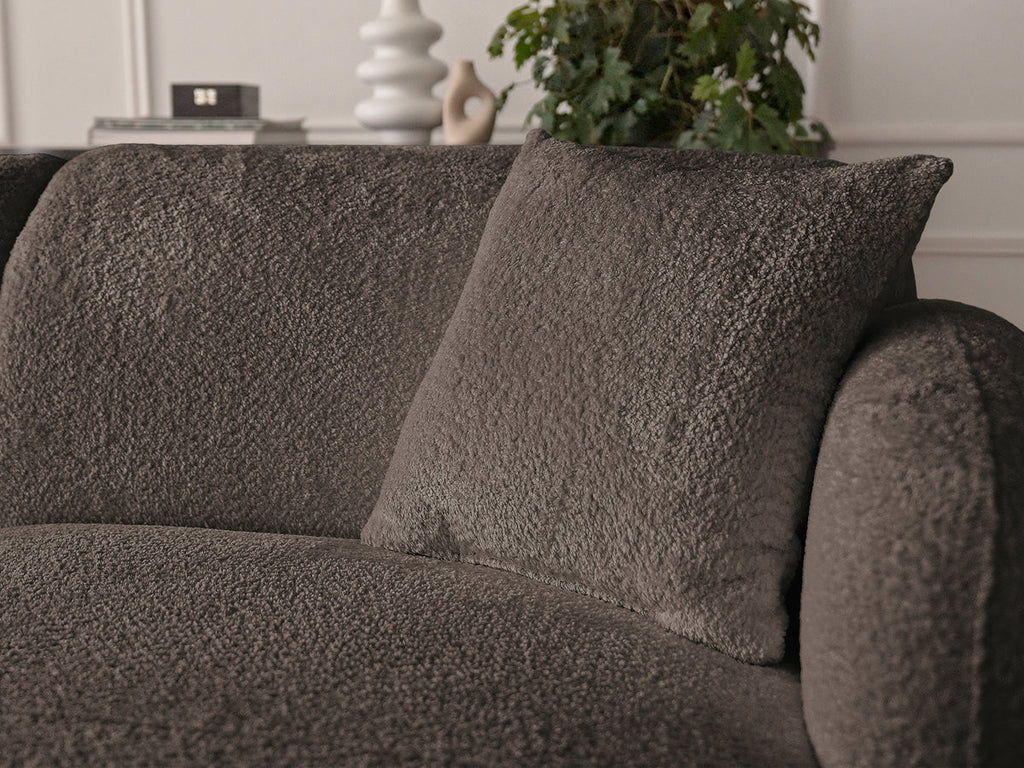 Anda - Modular Fixed Corner Sofa with 1 Chaise Longue, 1 Armless End Unit and 1 Pouffe - Right-Hand Corner