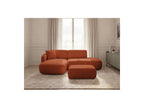 Anda - Modular Fixed Corner Sofa with 1 Chaise Longue, 1 Armless End Unit and 1 Pouffe - Left-Hand Corner