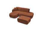 Anda - Modular Fixed Corner Sofa with 1 Chaise Longue, 1 Armless End Unit and 1 Pouffe - Left-Hand Corner