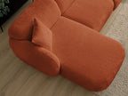 Anda - Modular Fixed Corner Sofa with 1 Chaise Longue, 1 Armless End Unit and 1 Pouffe - Left-Hand Corner