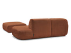 Anda - Modular Fixed Corner Sofa with 1 Chaise Longue, 1 Armless End Unit and 1 Pouffe - Left-Hand Corner