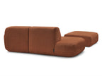Anda - Modular Fixed Corner Sofa with 1 Chaise Longue, 1 Armless End Unit and 1 Pouffe - Right-Hand Corner