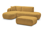 Anda - Modular Fixed Corner Sofa with 1 Chaise Longue, 1 Armless End Unit and 1 Pouffe - Left-Hand Corner