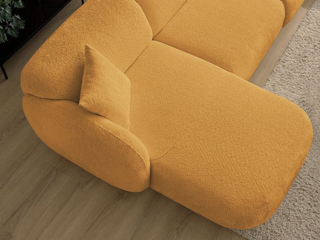 Anda - Modular Fixed Corner Sofa with 1 Chaise Longue, 1 Armless End Unit and 1 Pouffe - Left-Hand Corner