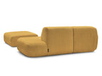 Anda - Modular Fixed Corner Sofa with 1 Chaise Longue, 1 Armless End Unit and 1 Pouffe - Left-Hand Corner