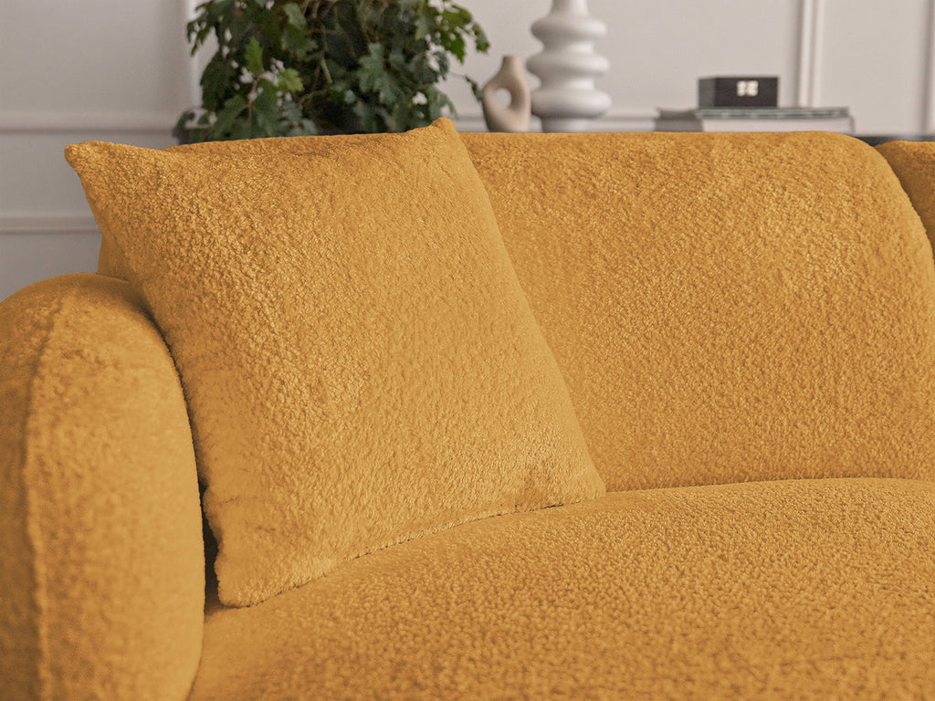 Anda - Modular Fixed Corner Sofa with 1 Chaise Longue, 1 Armless End Unit and 1 Pouffe - Left-Hand Corner