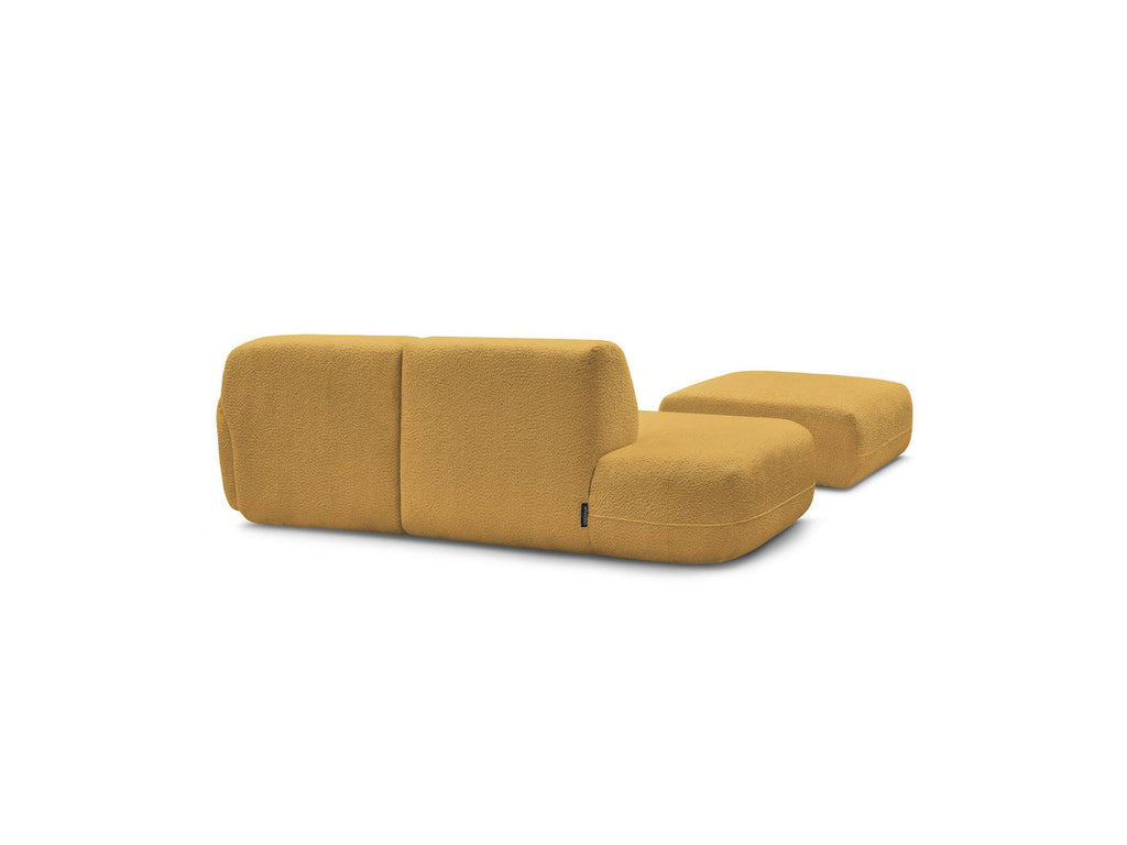 Anda - Modular Fixed Corner Sofa with 1 Chaise Longue, 1 Armless End Unit and 1 Pouffe - Right-Hand Corner