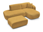 Anda - Modular Fixed Corner Sofa with 1 Chaise Longue, 1 Armless End Unit and 1 Pouffe - Right-Hand Corner
