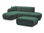 Anda - Modular Fixed Corner Sofa with 1 Chaise Longue, 1 Armless End Unit and 1 Pouffe - Left-Hand Corner