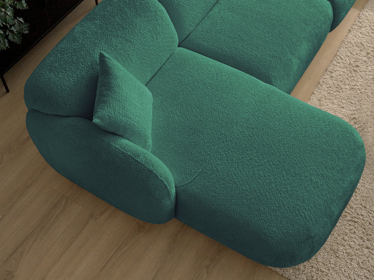 Anda - Modular Fixed Corner Sofa with 1 Chaise Longue, 1 Armless End Unit and 1 Pouffe - Left-Hand Corner