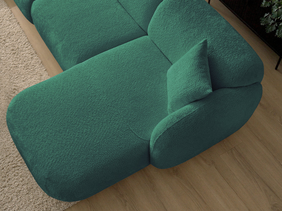 Anda - Modular Fixed Corner Sofa with 1 Chaise Longue, 1 Armless End Unit and 1 Pouffe - Right-Hand Corner