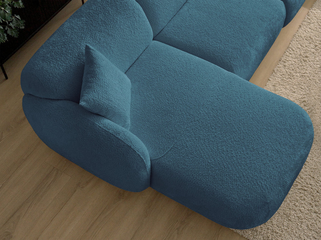 Anda - Modular Fixed Corner Sofa with 1 Chaise Longue, 1 Armless End Unit and 1 Pouffe - Left-Hand Corner