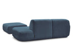 Anda - Modular Fixed Corner Sofa with 1 Chaise Longue, 1 Armless End Unit and 1 Pouffe - Left-Hand Corner