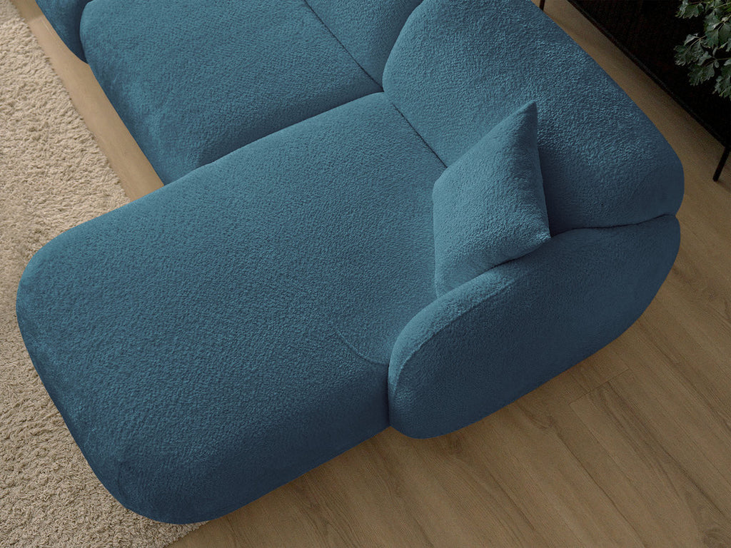 Anda - Modular Fixed Corner Sofa with 1 Chaise Longue, 1 Armless End Unit and 1 Pouffe - Right-Hand Corner