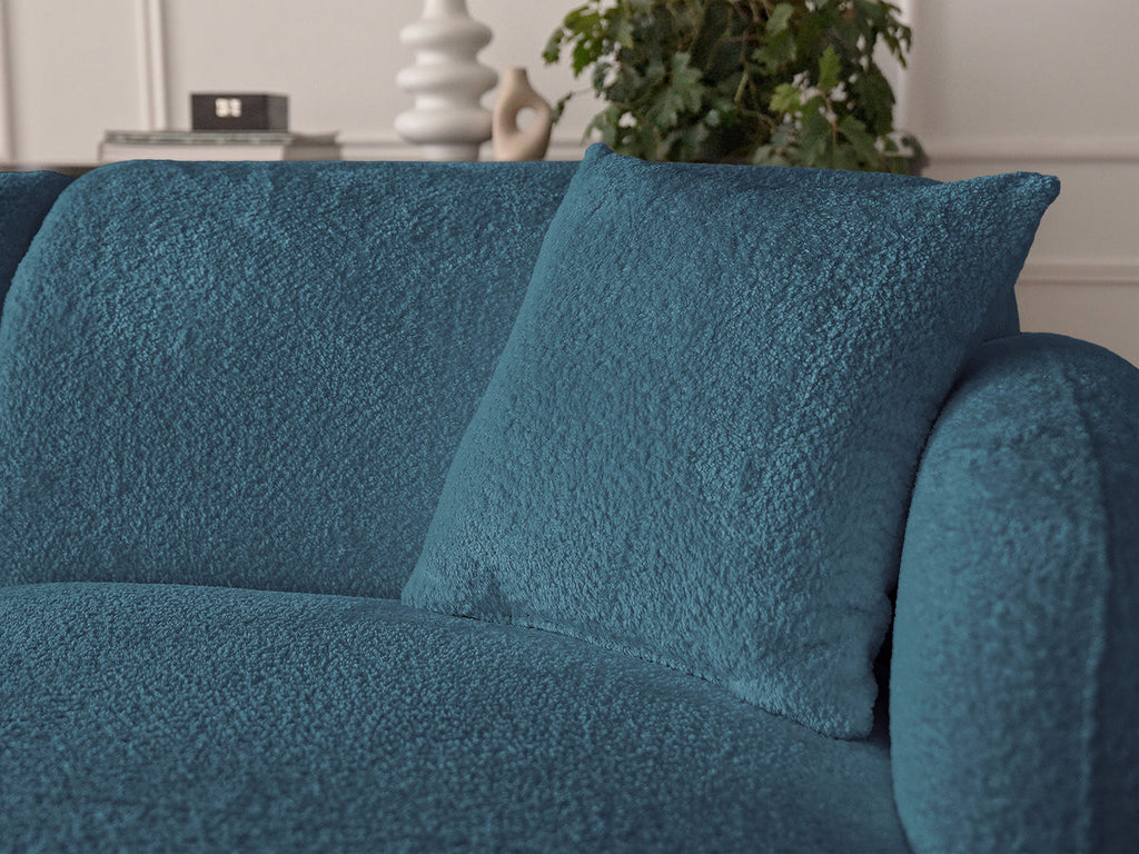 Anda - Modular Fixed Corner Sofa with 1 Chaise Longue, 1 Armless End Unit and 1 Pouffe - Right-Hand Corner