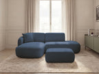 Anda - Modular Fixed Corner Sofa with 1 Chaise Longue, 1 Armless End Unit and 1 Pouffe - Left-Hand Corner