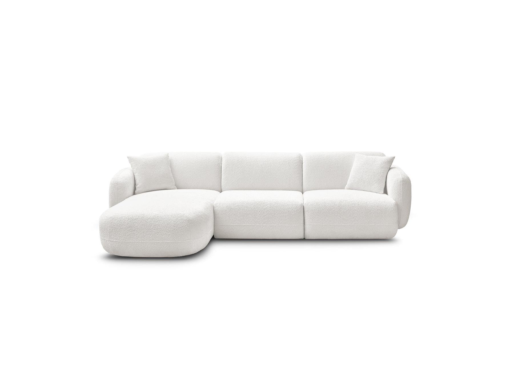 Anda - Canapé D'Angle Fixe Modulable - Tissu Chenille - Angle Gauche