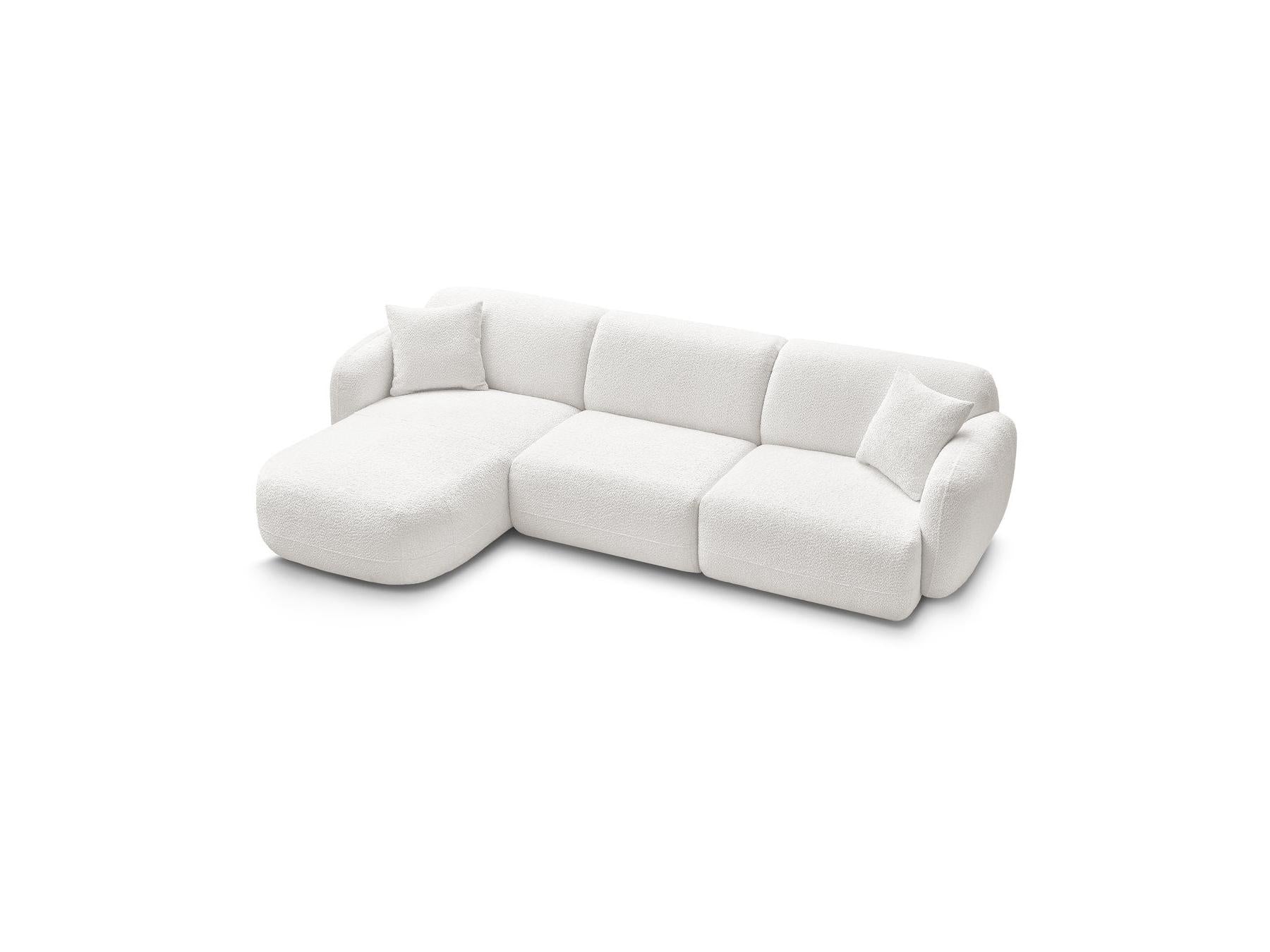Anda - Canapé D'Angle Fixe Modulable - Tissu Chenille - Angle Gauche