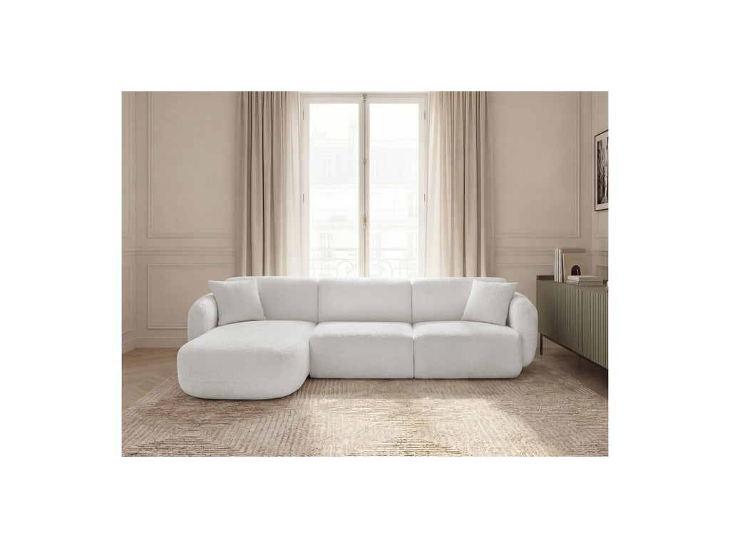 Anda - Canapé D'Angle Fixe Modulable - Tissu Chenille - Angle Gauche