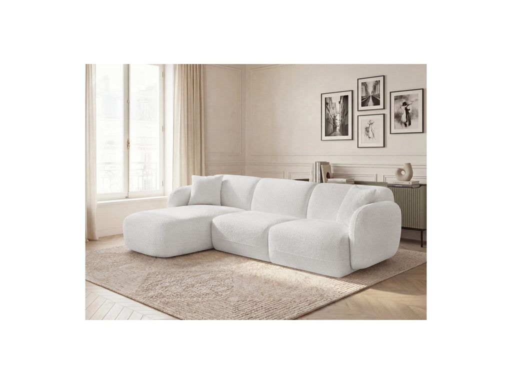 Anda - Canapé D'Angle Fixe Modulable - Tissu Chenille - Angle Gauche