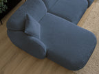 Anda - Modular Fixed Corner Sofa with 1 Chaise Longue, 1 Armless End Unit and 1 Pouffe - Left-Hand Corner