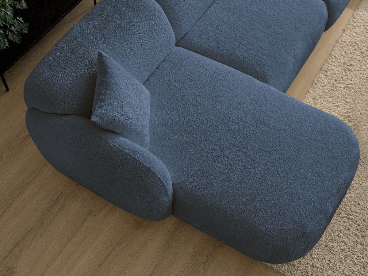 Anda - Modular Fixed Corner Sofa with 1 Chaise Longue, 1 Armless End Unit and 1 Pouffe - Left-Hand Corner