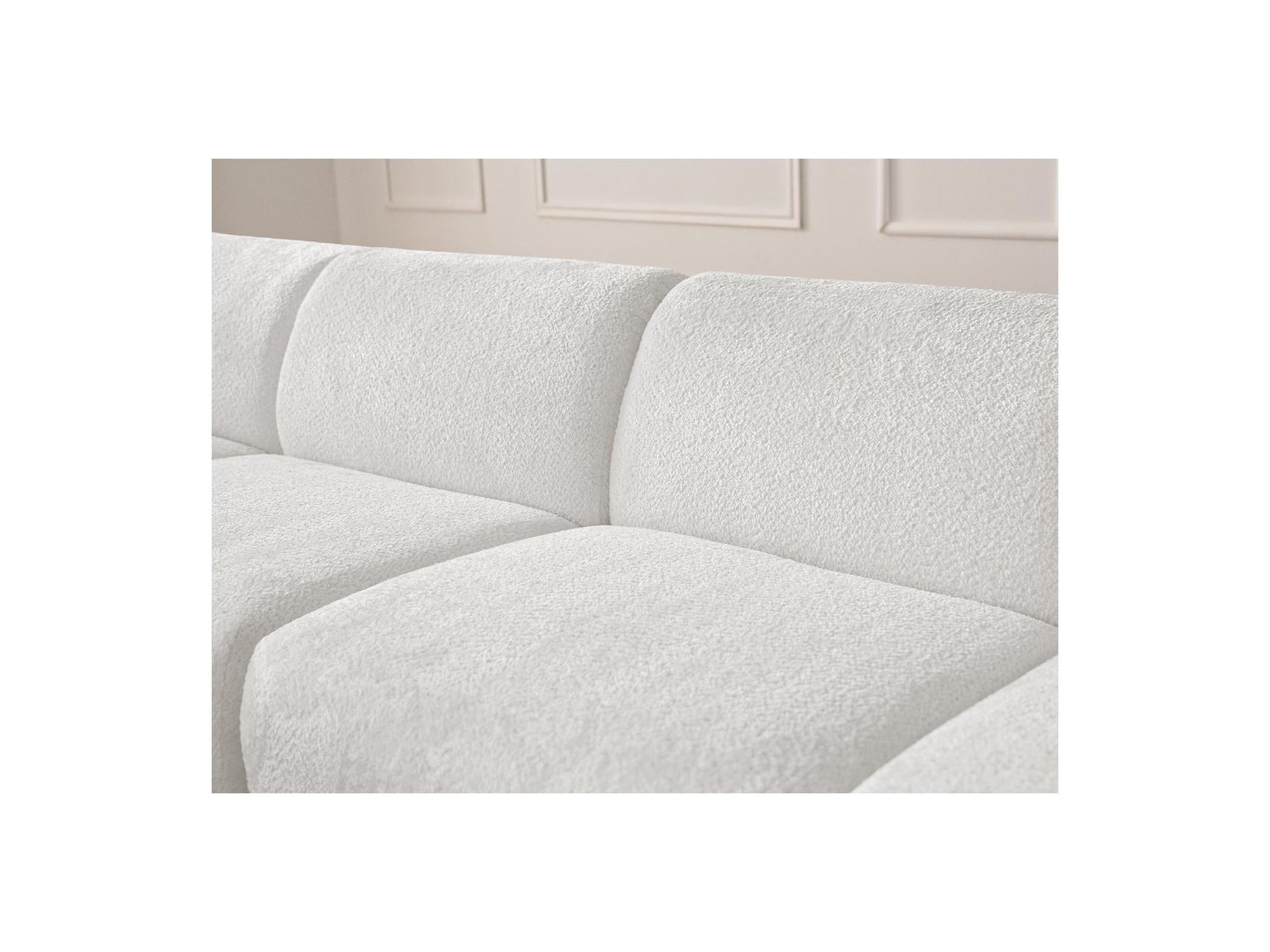 Anda - Canapé D'Angle Fixe Modulable - Tissu Chenille - Angle Gauche
