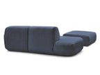Anda - Modular Fixed Corner Sofa with 1 Chaise Longue, 1 Armless End Unit and 1 Pouffe - Right-Hand Corner
