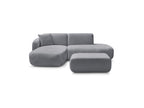 Anda - Modular Fixed Corner Sofa with 1 Chaise Longue, 1 Armless End Unit and 1 Pouffe - Left-Hand Corner