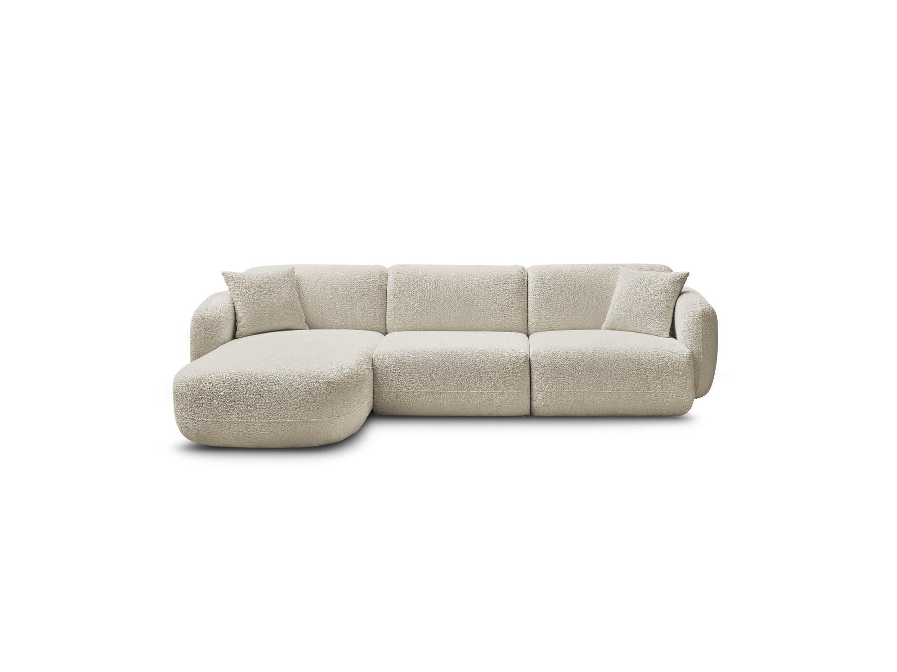 Anda - Canapé D'Angle Fixe Modulable - Tissu Chenille - Angle Gauche