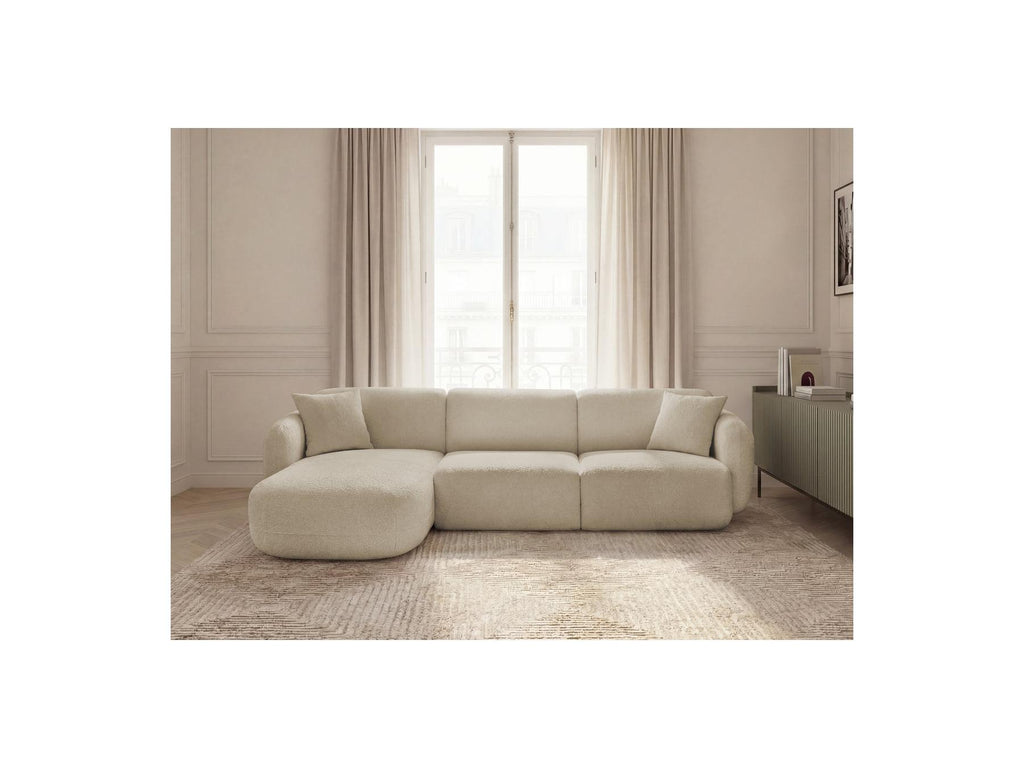 Anda - Canapé D'Angle Fixe Modulable - Tissu Chenille - Angle Gauche