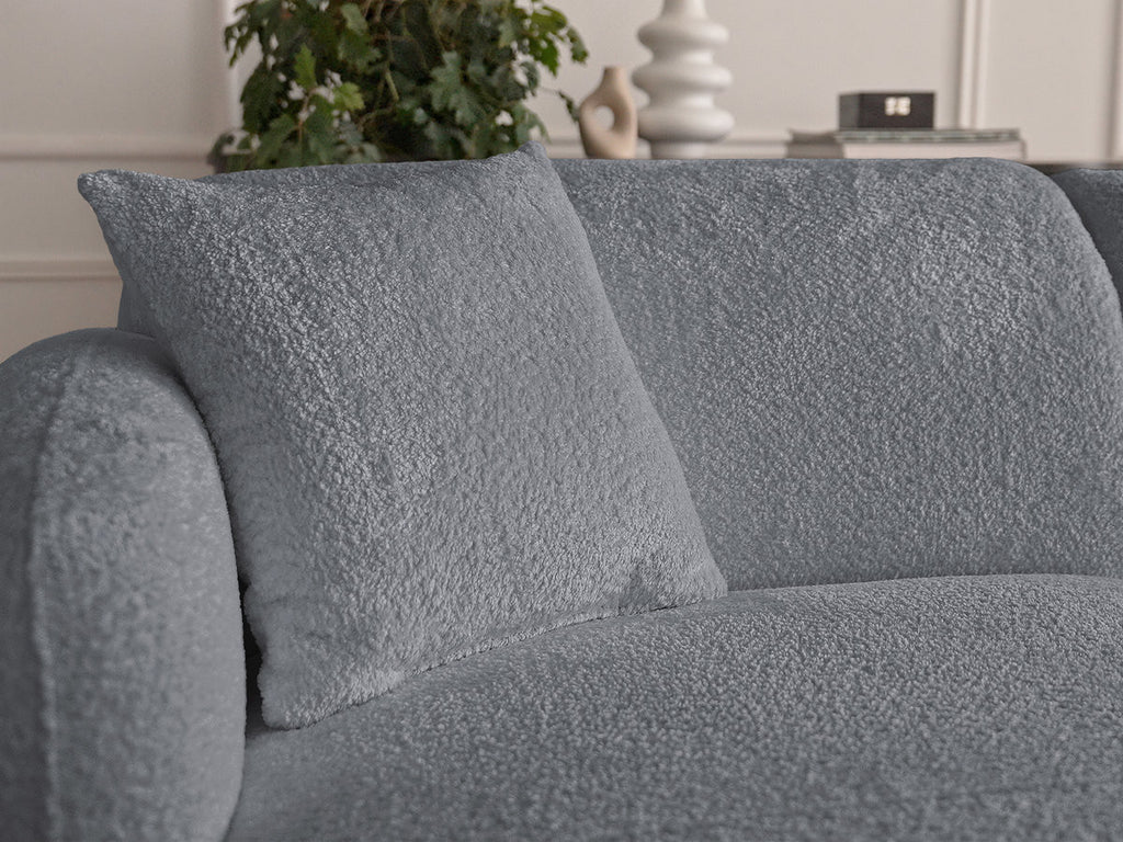 Anda - Modular Fixed Corner Sofa with 1 Chaise Longue, 1 Armless End Unit and 1 Pouffe - Left-Hand Corner