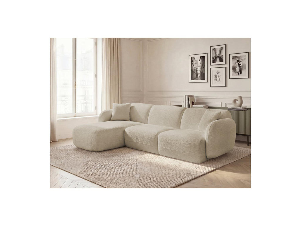Anda - Canapé D'Angle Fixe Modulable - Tissu Chenille - Angle Gauche