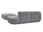 Anda - Modular Fixed Corner Sofa with 1 Chaise Longue, 1 Armless End Unit and 1 Pouffe - Left-Hand Corner