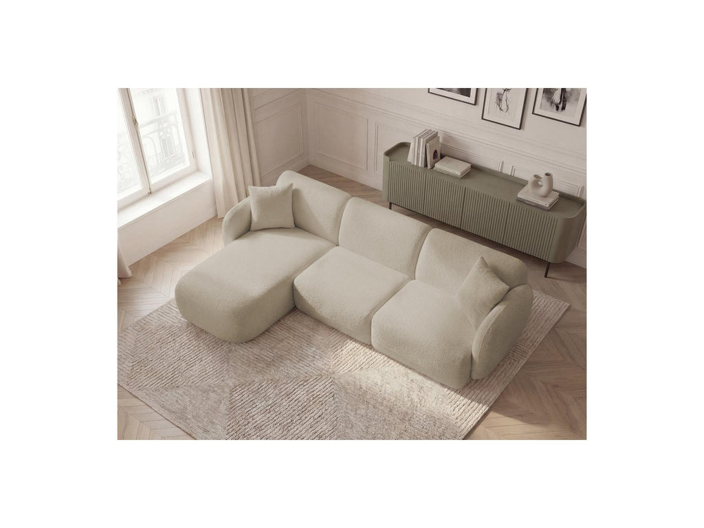 Anda - Canapé D'Angle Fixe Modulable - Tissu Chenille - Angle Gauche
