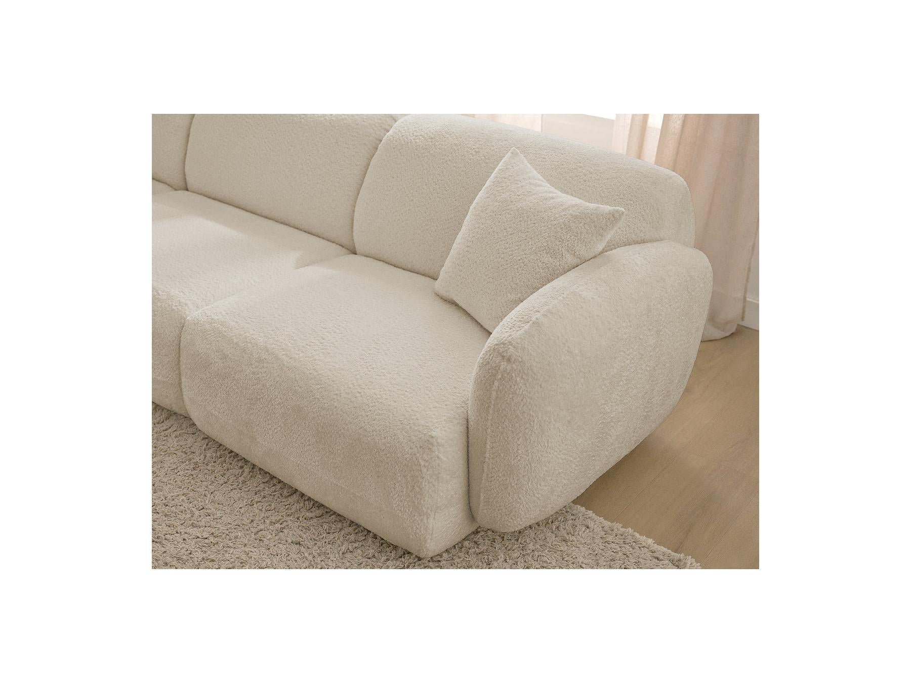 Anda - Canapé D'Angle Fixe Modulable - Tissu Chenille - Angle Gauche